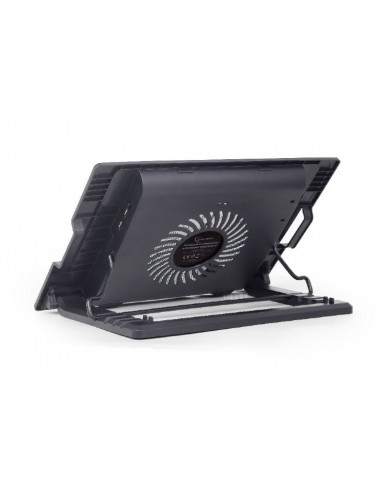 Gembird NBS-1F17T-01, Notebook cooling stand with height adjustment, up to 17”, LED backlight in fans, Large 12 cm cooling fa...