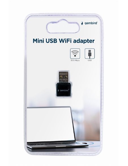 USB 2.0 / Wi-Fi 4 Adaptor / Gembird WNP-UA300-01