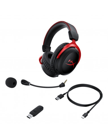 Casti gaming wireless HyperX Cloud II Wireless, Black/Red, [4P5K4AA]
