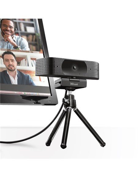 Trust Teza 4K Ultra HD Webcam, Advanced 4K Ultra HD webcam with a 74° field of view, 30 fps, two stereo integrated microphone...