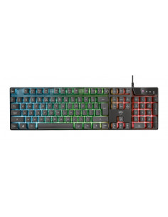 Trust Gaming GXT 835, Full size gaming keyboard with rainbow wave illumination, Backlight (RGB), US, 1.8m, USB, Black