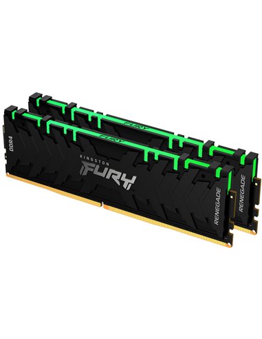 16GB (Kit of 2*8GB) DDR4-3200 Kingston FURY® Renegade DDR4 RGB, PC25600, CL16, 1.35V, Symmetric Black/Silver Large heat spre...