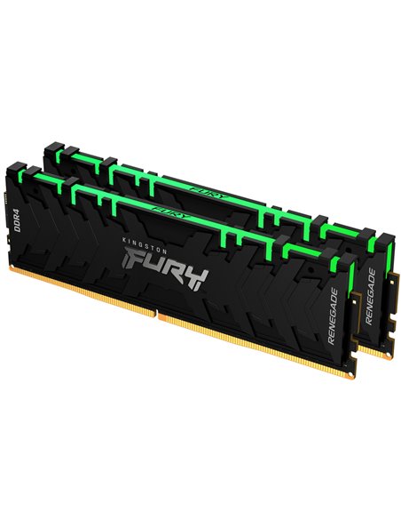 16GB (Kit of 2*8GB) DDR4-3200 Kingston FURY® Renegade DDR4 RGB, PC25600, CL16, 1.35V, Symmetric Black/Silver Large heat spre...