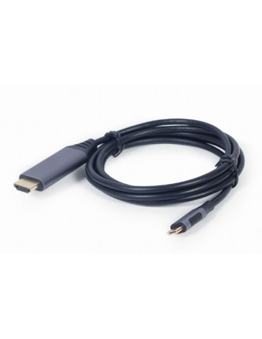 Cable Type-C to HDMI - 1.8m - Cablexpert CC-USB3C-HDMI-01-6, 1.8m, USB Type-C to HDMI display adapter cable, Supported resolu...