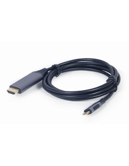 Cable Type-C to HDMI - 1.8m - Cablexpert CC-USB3C-HDMI-01-6, 1.8m, USB Type-C to HDMI display adapter cable, Supported resolu...