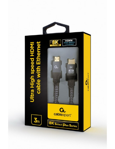 Cable HDMI 2.1 - 3m - Cablexpert CCB-HDMI8K-3M, Ultra High speed HDMI cable with Ethernet, 8K premium series, Supports HDMI ...