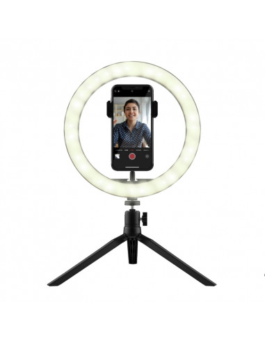 Trust Maku, Ring Light Vlogging kit, Improve your vlogs with this 10 inch ring light, including remote controls, tripod and p...