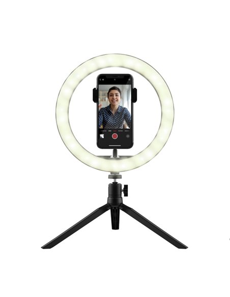 Trust Maku, Ring Light Vlogging kit, Improve your vlogs with this 10 inch ring light, including remote controls, tripod and p...