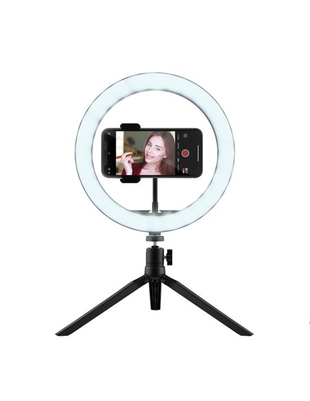 Trust Maku, Ring Light Vlogging kit, Improve your vlogs with this 10 inch ring light, including remote controls, tripod and p...
