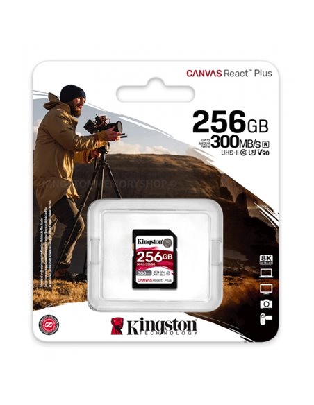 Card de memorie SD 256GB Kingston Canvas React Plus, 300MBps