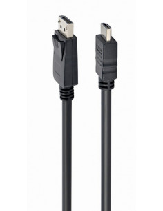 Cable DP-HDMI - 1m - Cablexpert CC-DP-HDMI-1M, 1m, DP (male) cable - HDMI type A (male), from DisplayPort to HDMI (cable is ...
