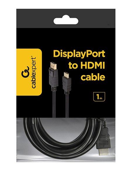 Cable DP-HDMI - 1m - Cablexpert CC-DP-HDMI-1M, 1m, DP (male) cable - HDMI type A (male), from DisplayPort to HDMI (cable is ...