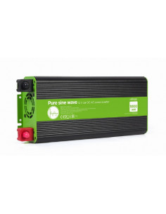 EnerGenie EG-PWC-PS1000-01, 12 V Pure sine wave car DC-AC power inverter, 1000 W, with USB port / 5V-2.1A, Input: 10-16 VDC ... 2