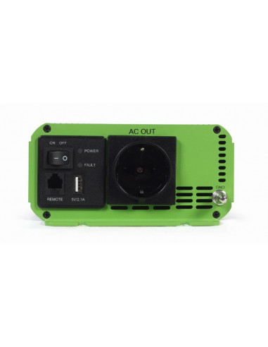 EnerGenie EG-PWC-PS1000-01, 12 V Pure sine wave car DC-AC power inverter, 1000 W, with USB port / 5V-2.1A, Input: 10-16 VDC ...