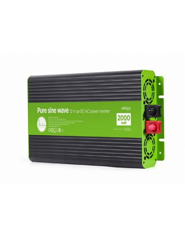 EnerGenie EG-PWC-PS2000-01, 12 V Pure sine wave car DC-AC power inverter, 2000 W, with USB port / 5V-2.1A, Input: 10-16 VDC (...