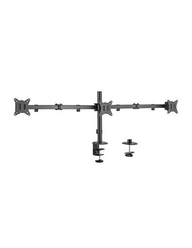 Arm for 3 monitors 17”-27” Gembird MA-D3-01, Adjustable desk 3-display mounting arm (rotate, tilt, swivel), up to 7 kg, VES...