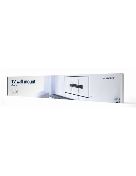 TV-Wall Mount for 37-70”- Gembird ”WM-70F-01”, Fixed, max. 40 kg, Distance TV to Wall: 25 mm, max. VESA 600 x 400, Black