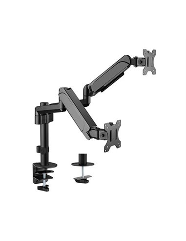 Arm for 2 monitors 17”-32” - Gembird MA-DA2P-01, Adjustable desk 2 displays mounting arm, Gas spring 2-9 kg, VESA 75/100, arm...