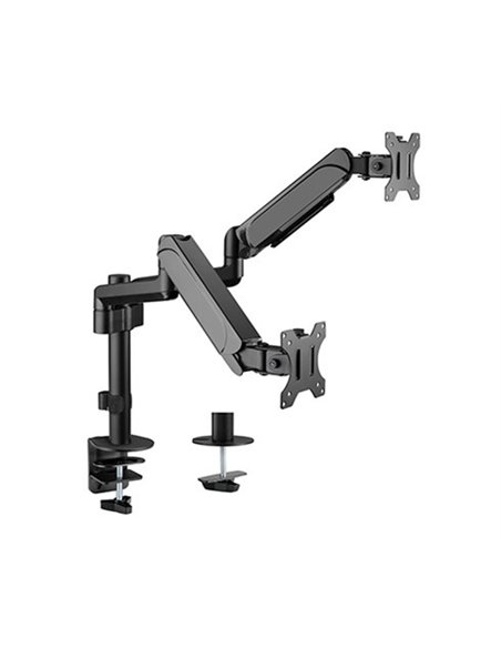 Arm for 2 monitors 17”-32” - Gembird MA-DA2P-01, Adjustable desk 2 displays mounting arm, Gas spring 2-9 kg, VESA 75/100, arm...