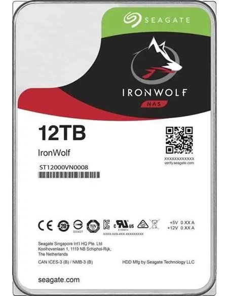 3.5” HDD Seagate IronWolf ST12000VN0008 / 12TB / 7200rpm / 256MB