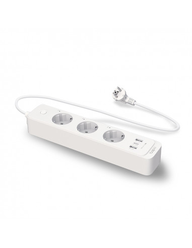 Power Strip TP-LINK Tapo P300, White, Smart Wi-Fi Power Strip, 3 x Smart sockets / USB-C / 2 x USB-A, Individual Control, Ma...