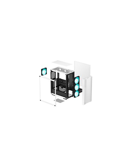 Корпус DEEPCOOL CC560 WHITE V2/ w/oPSU / Side-Window / 4x120mm / ATX / White