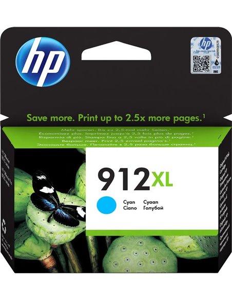 912XL (3YL81AE) Cyan Ink Cartridge; (for HP OfficeJet Pro 8010 series, 8012 Pro Aio, 8013 Pro Aio, 8014 Pro Aio, 8015 Pro Ai...