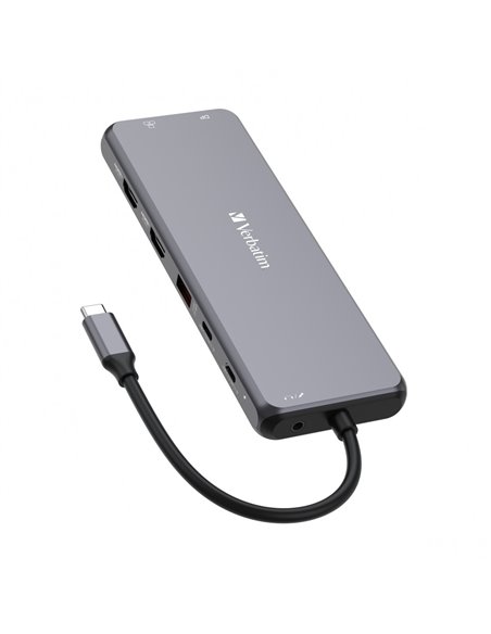 Многопортовый Адаптер Verbatim CMH-13/ USB-С/ 3xUSB-A 3.2/ 1xUSB-A 3.2(Gen2)/ 2xUSB-A/ 2xUSB-C/ 2xHDMI/ 1xDP/ RJ45