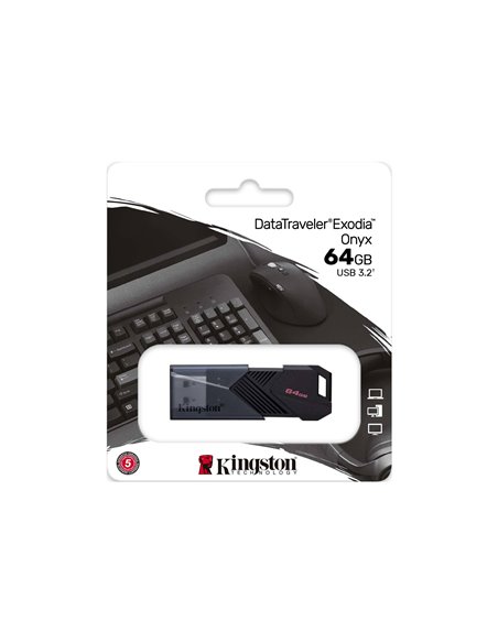 Флеш-накопитель USB3.2 Kingston DataTraveler Exodia Onyx 64ГБ / Black