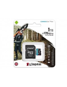 Card de memorie microSD 1TB Kingston Canvas Go! Plus, A2, 170Mbps, + SD adapter