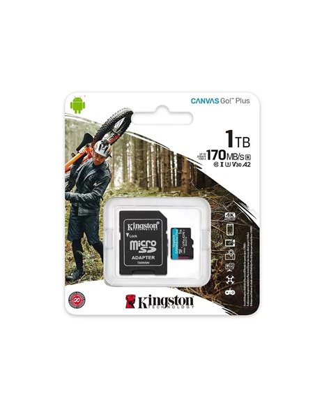 Карта памяти microSD 1TB Kingston Canvas Go! Plus, A2, 170Mbps, + SD adapter