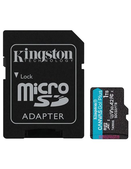 Карта памяти microSD 1TB Kingston Canvas Go! Plus, A2, 170Mbps, + SD adapter