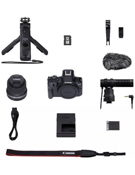 Безерккальная камера Canon EOS R50 18-45 Content Creator Kit (камера+объектив+микрофон+штатив+карта памяти) (5811C036)