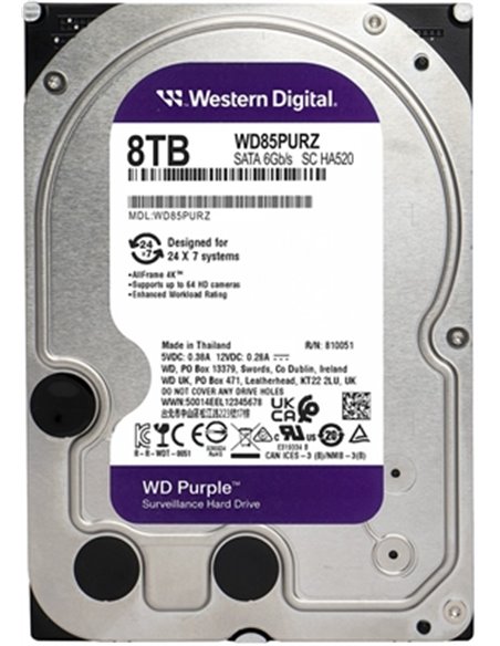 3.5” HDD Western Digital Caviar Purple WD85PURZ/ 6TB / 5640 rpm/ 256MB