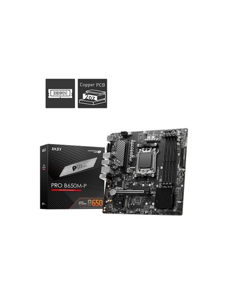 Placa de baza MSI PRO B650M-P / AM5 / B650 / DDR5 / mATX