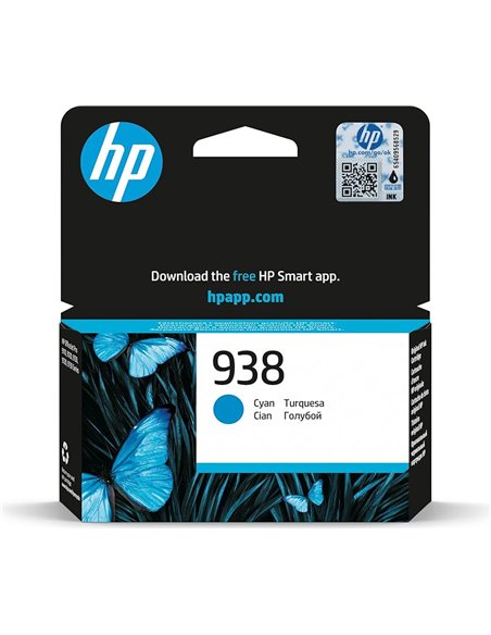 HP 938 (4S6X5PE) Cyan Original Ink Cartridge for HP OfficeJet Pro 9125e, 9135e, 9720, 9730, HP OFFICEJET PRO 9120 ALL-IN-ONE...