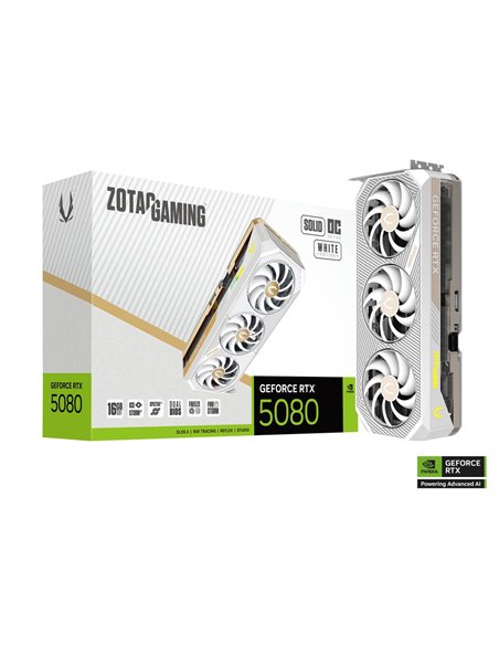 Видеокарта ZOTAC GeForce RTX 5080 SOLID OC White Edition / 16GB / GDDR7 / 256bit