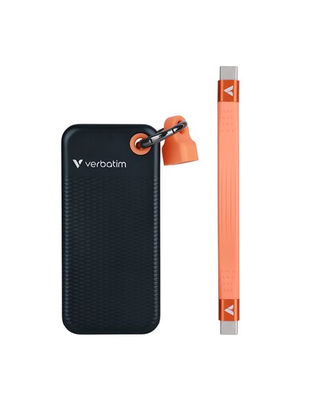 M.2 Внешний SSD Verbatim Pocket / 2TB / USB 3.2 Gen 2 / Black/Orange