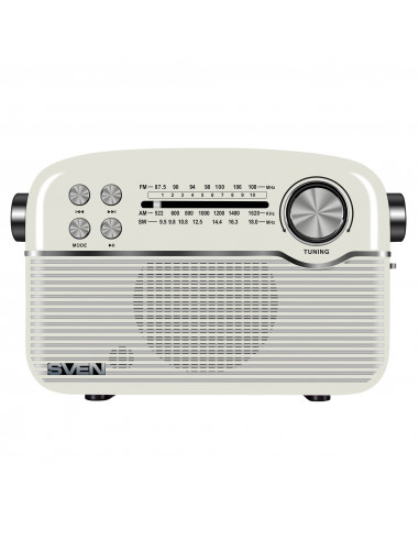 Колонка Портативная SVEN SRP-500, White / 3W / Bluetooth / FM/AM/SW Radio / USB / microSD