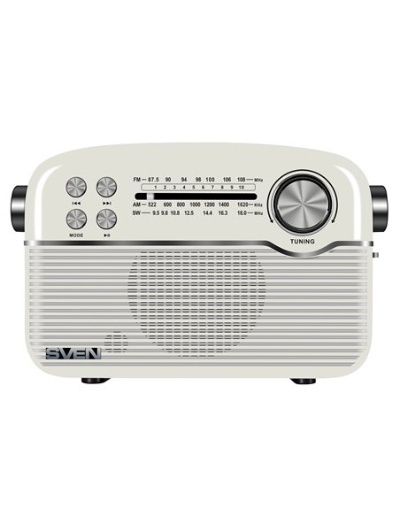 Boxa portabila SVEN SRP-500, White / 3W / Bluetooth / FM/AM/SW Radio / USB / microSD