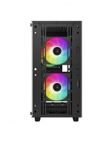 Carcasa DEEPCOOL CC360 ARGB / w/oPSU / Side panel / 3x120mm ARGB fans / ATX / Black