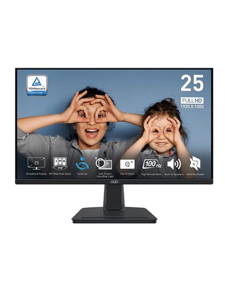 24.5” Monitor MSI PRO MP251/ 1ms/ 100Hz/ Black