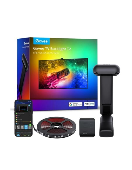 GOVEE RGBIC Envisual TV Backlight T2 with Dual Cameras (55”-65”)