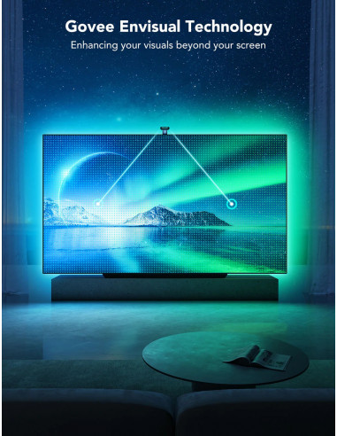 GOVEE RGBIC Envisual TV Backlight T2 with Dual Cameras (55”-65”)