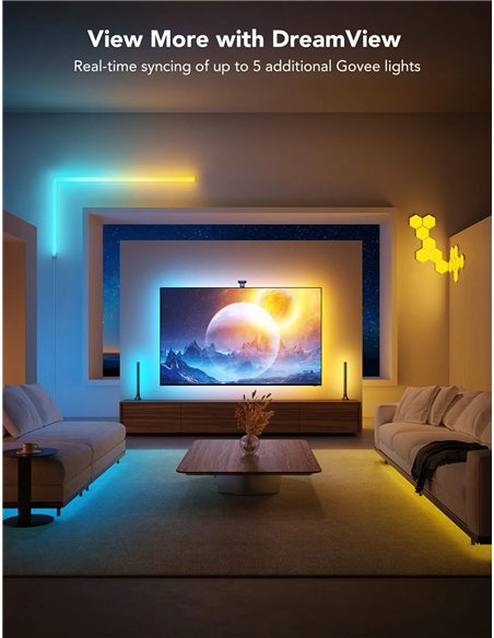 GOVEE RGBIC Envisual TV Backlight T2 with Dual Cameras (55”-65”)