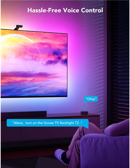 GOVEE RGBIC Envisual TV Backlight T2 with Dual Cameras (55”-65”)