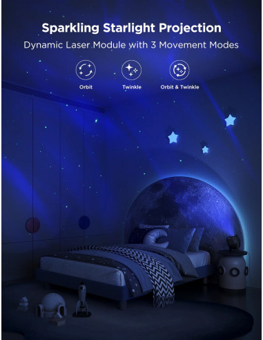Proiector de lumina GOVEE Star Light Projector, 18 White Noise Options
