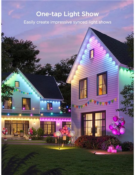 Наружное освещение GOVEE RGBICW Permanent Outdoor Lights 2 30M, 72 Lights