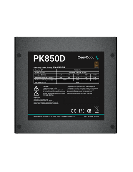 Блок питания для компьютеров Deepcool PK850D, 850Вт, ATX, Немодульный