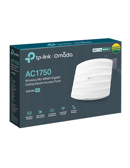 Punct de acces fără fir TP-LINK EAP265 HD, 450 Mbps, 1300 Mbps, Alb